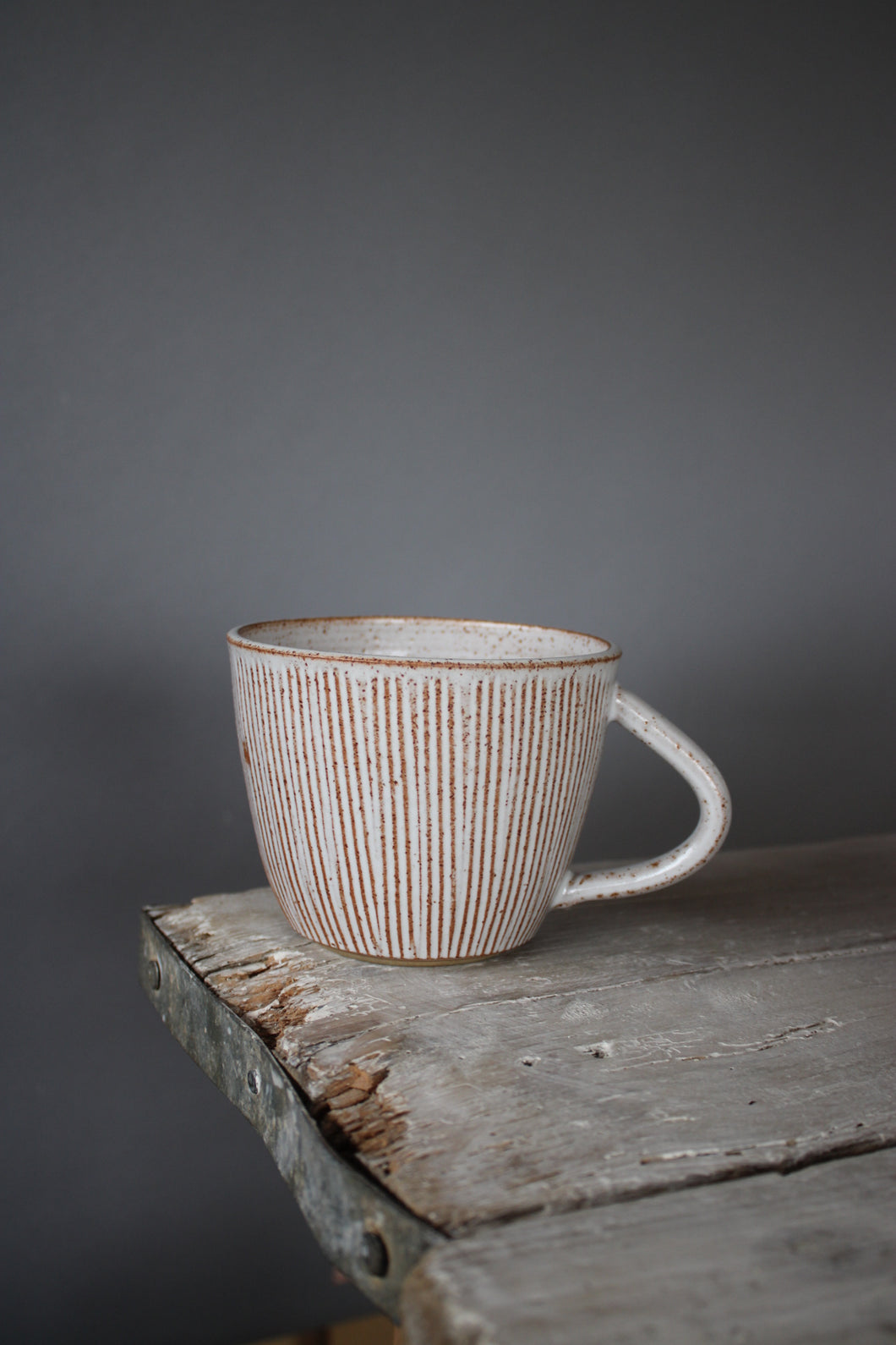 Stoneware textured cappuccino mug