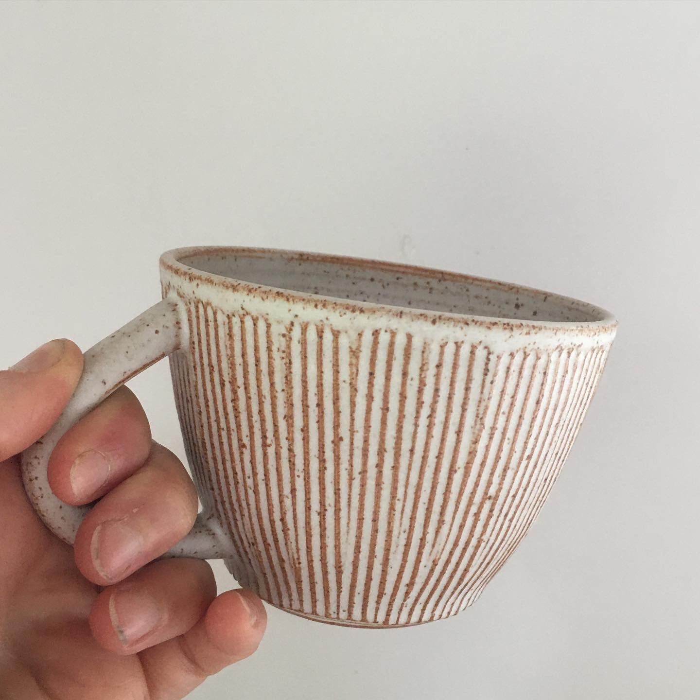 Stoneware textured cappuccino mug