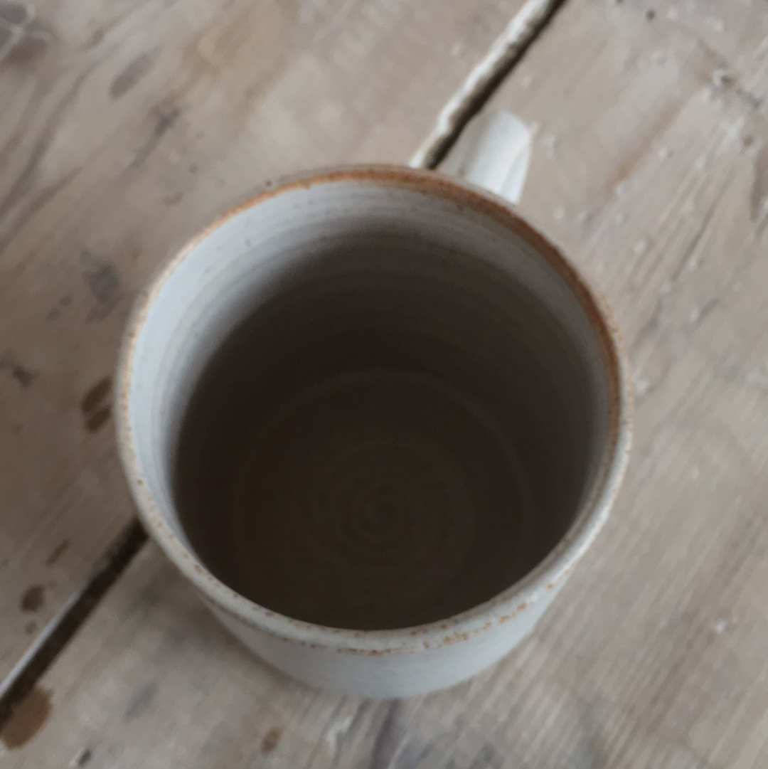 Simple white stoneware mug