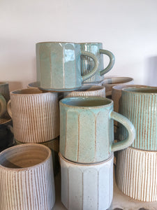 Turquoise textured mug