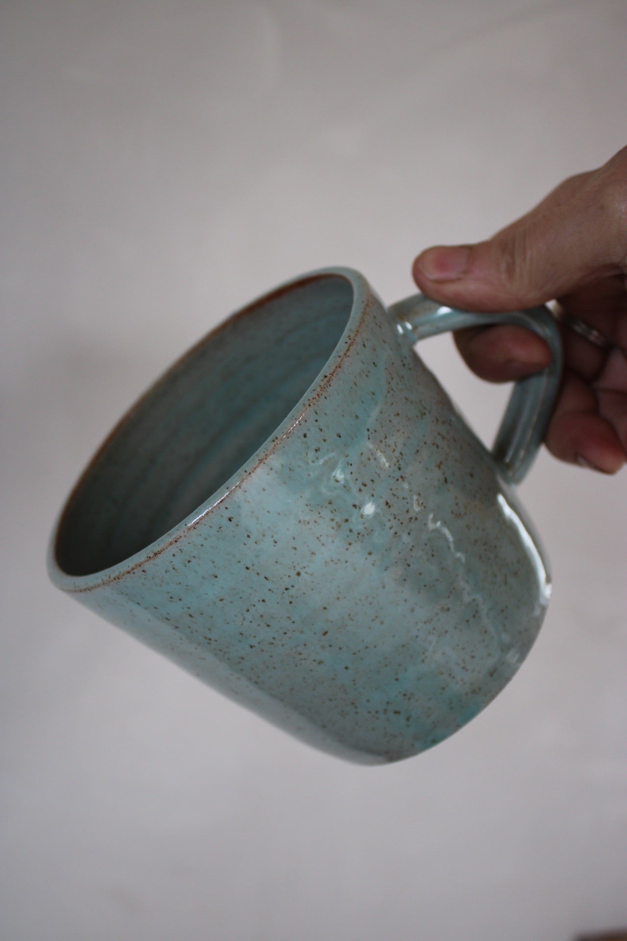 Turquoise Speckled Stoneware Mug