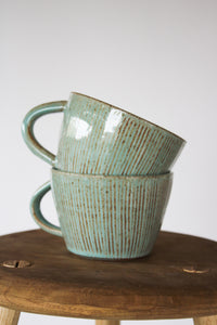 Turquoise Textured Cappuccino Mug