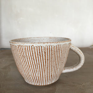 Stoneware textured cappuccino mug