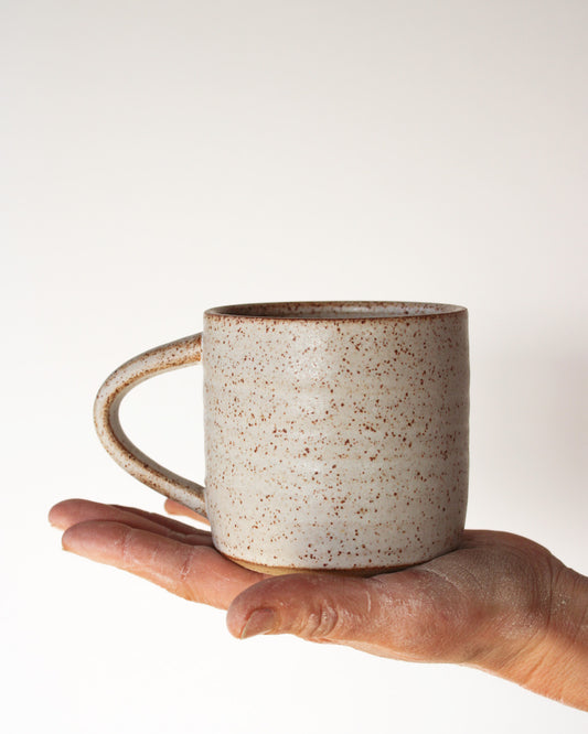 Simple white stoneware mug