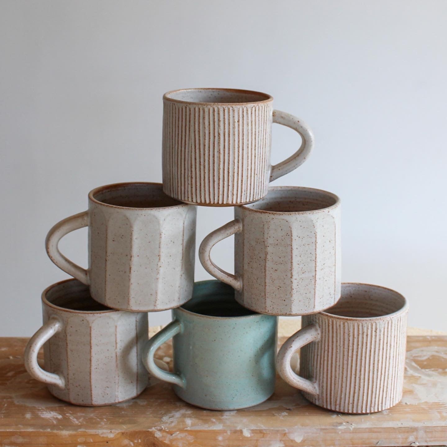 Turquoise Speckled Stoneware Mug