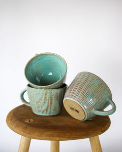 Turquoise Textured Cappuccino Mug